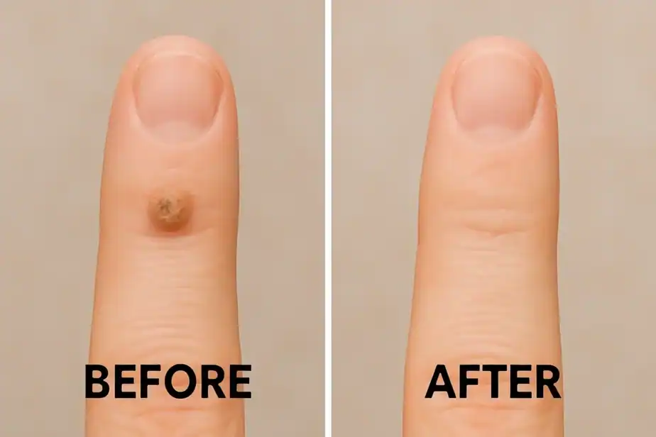 Before and after wart removal treatment Brighton and Hove