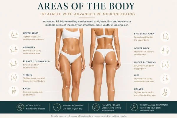 Areas of the body you can treat for advanced RF Microneedling Brighton and Hove
